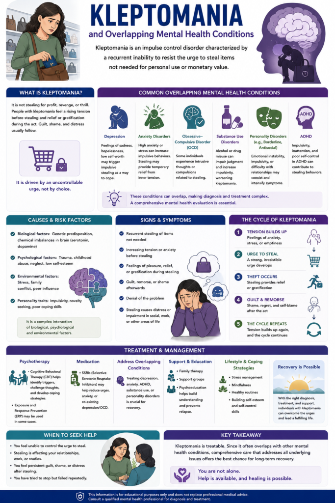 Kleptomania and overlapping mental health conditions