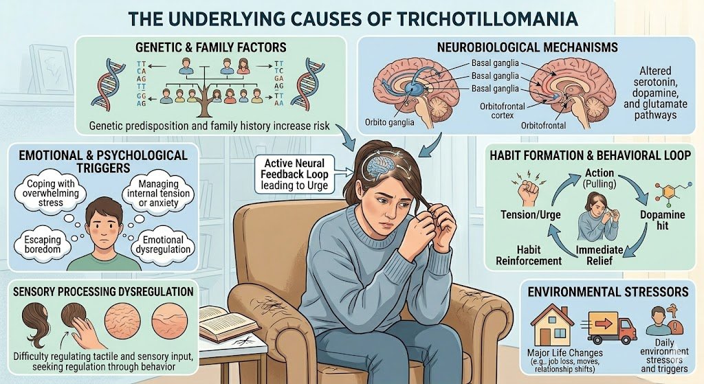 Causes of trichotillomania