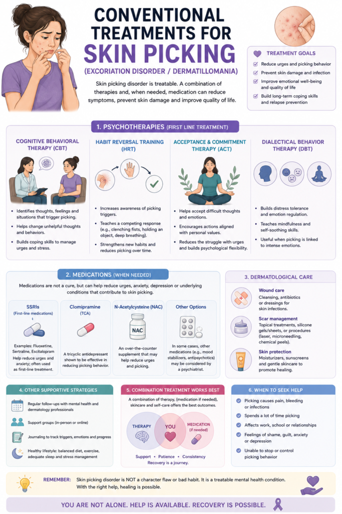 Conventional Treatments for Dermatillomania