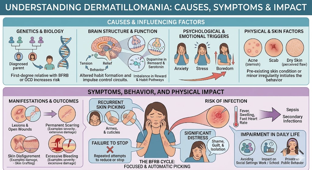 Dermatillomania Causes and Symptoms