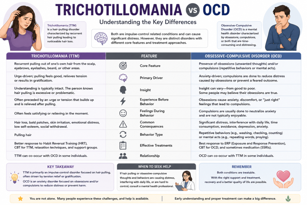 Trichotillomania vs OCD